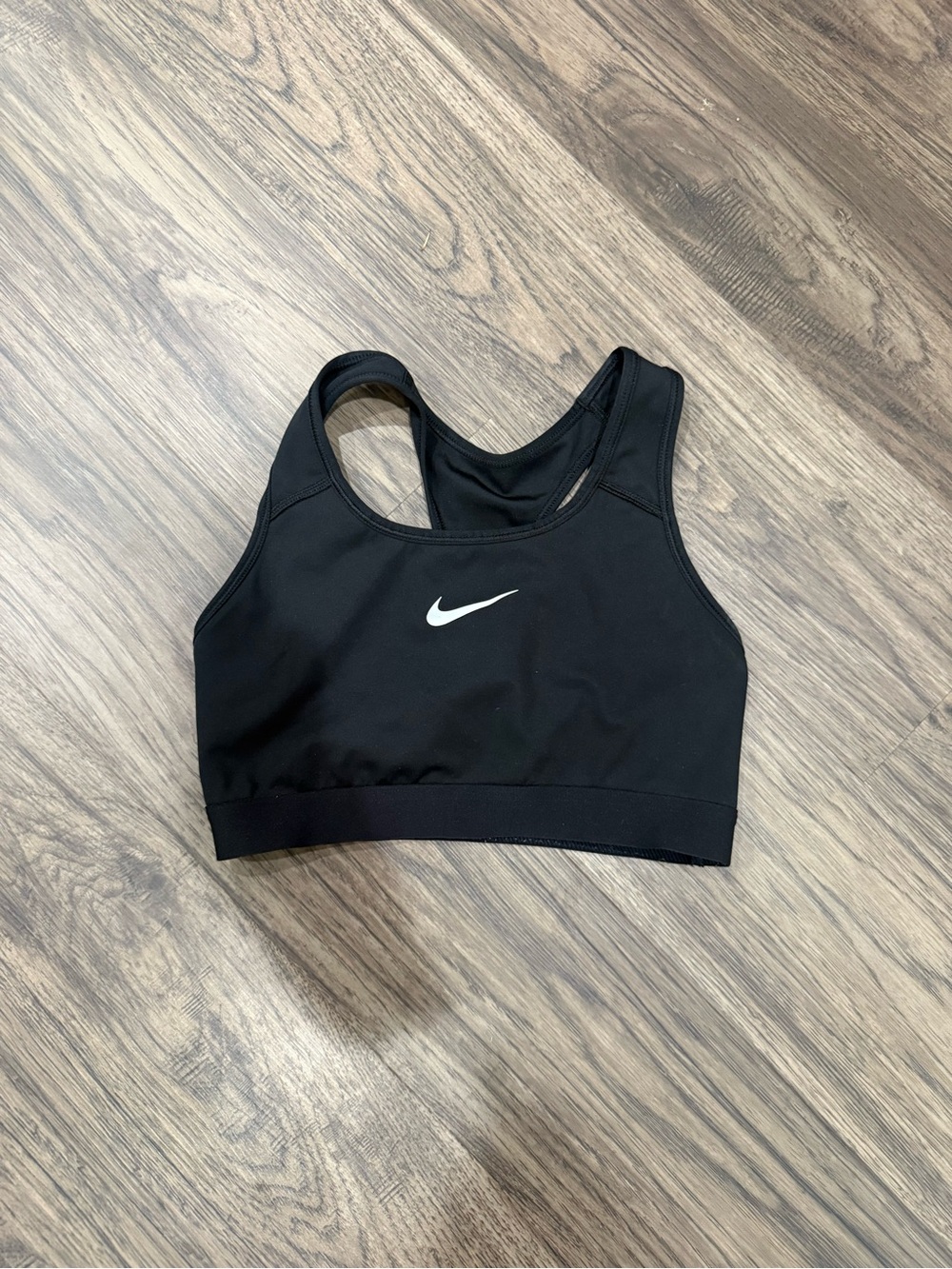 Nike Black Sports Bra with White Swoosh Racerback